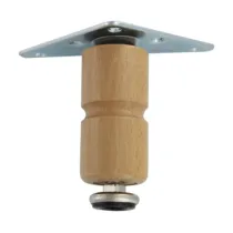 PIEDINO LEGNO PIASTRA MOBILE 100 MM CHIARO* (8
