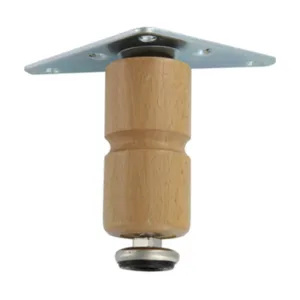 PIEDINO LEGNO PIASTRA MOBILE 100 MM CHIARO* (8