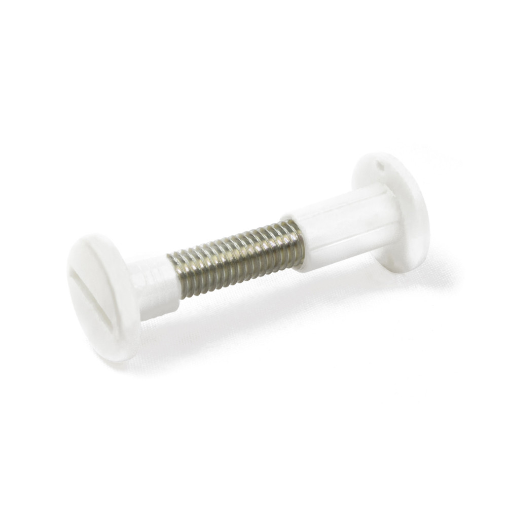 White plastic connecting screws