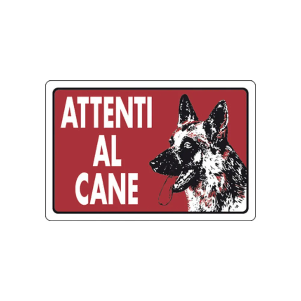 TARGA SEGNALETICA ATTENTI AL CANE (10