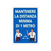 ETIC.ADES.30X20 MANTENERE DIST. MINIM. DI 1MT