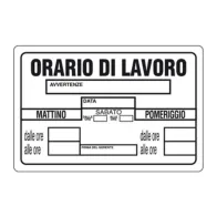 TARGA SEGNALETICA ORARIO DI LAVORO (10
