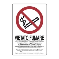 TARGA SEGNALETICA VIETATO FUMARE L.311/1 30X20 (10
