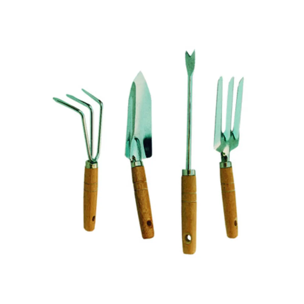 SET 4 ATTREZZINI DA GIARDINO MANICO LEGNO IMP19660 (6