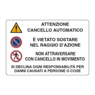TARGA SEGNALETICA ATTENZIONE CANCELLO AUTOMATICO (10