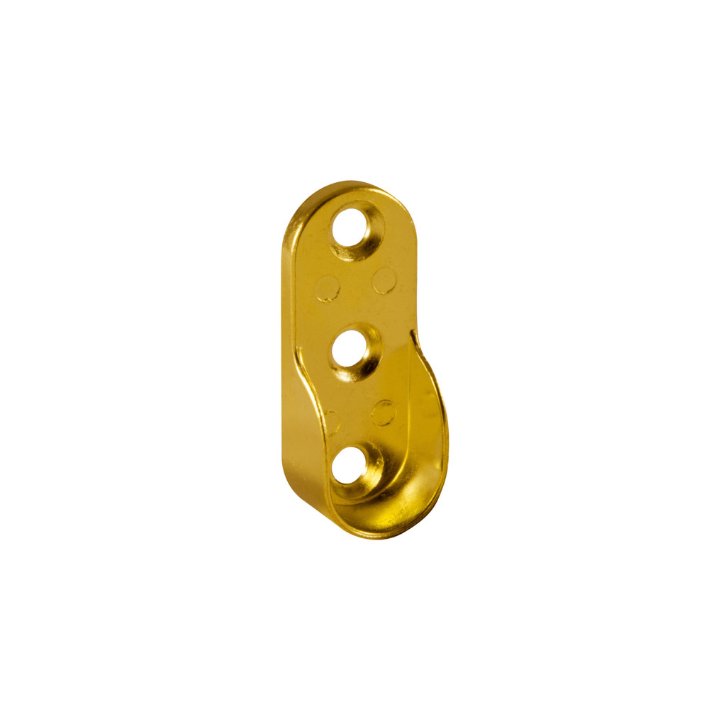 Side support for oval tube in brass-plated zamak