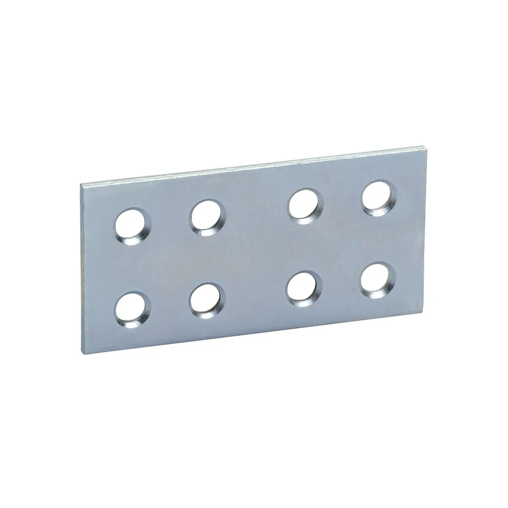 PIASTRINA DRITTA ZINCATA 8 FORI 80 MM (50 PIASTRINA DRITTA ZINCATA 8 FORI 80 MM (50