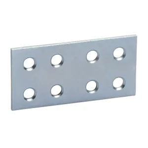 PIASTRINA DRITTA ZINCATA 8 FORI  80 MM (50