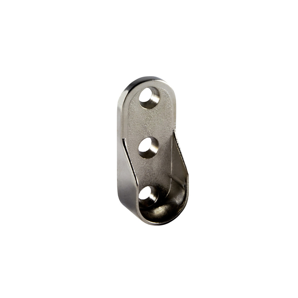 Side support for oval tube in chrome-plated zamak