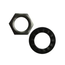 SET 4 RONDELLE ZIGRINATE + 4 DADI P/TUBO FILETTATO