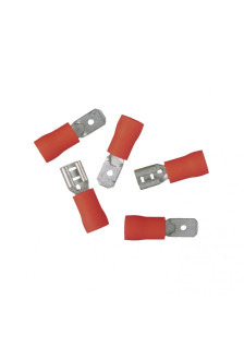 Connecteurs isolés mâle + femelle, rouge, 10 pièces.