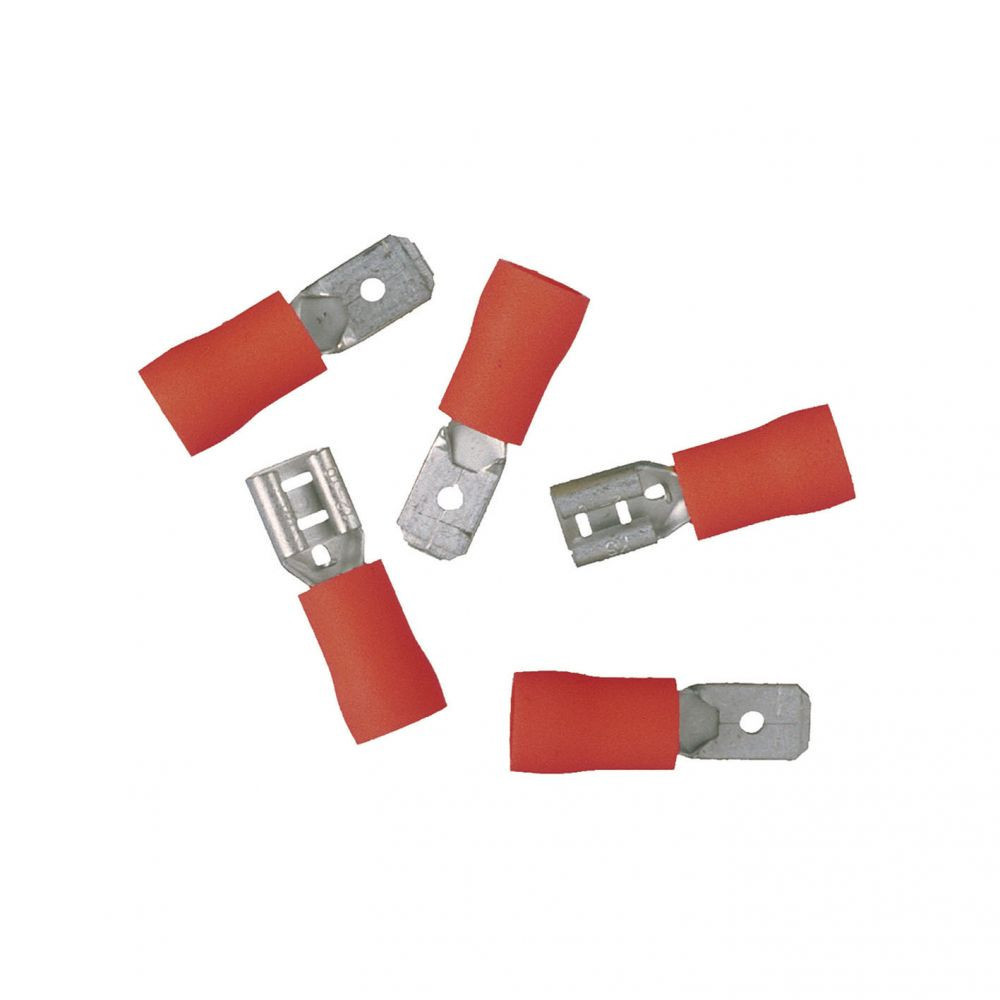 Connecteurs isolés mâle + femelle, rouge, 10 pièces.