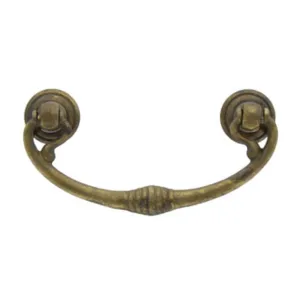 MANIGLIA OTTONE 03027  82X40 MM ANTICATO** (25