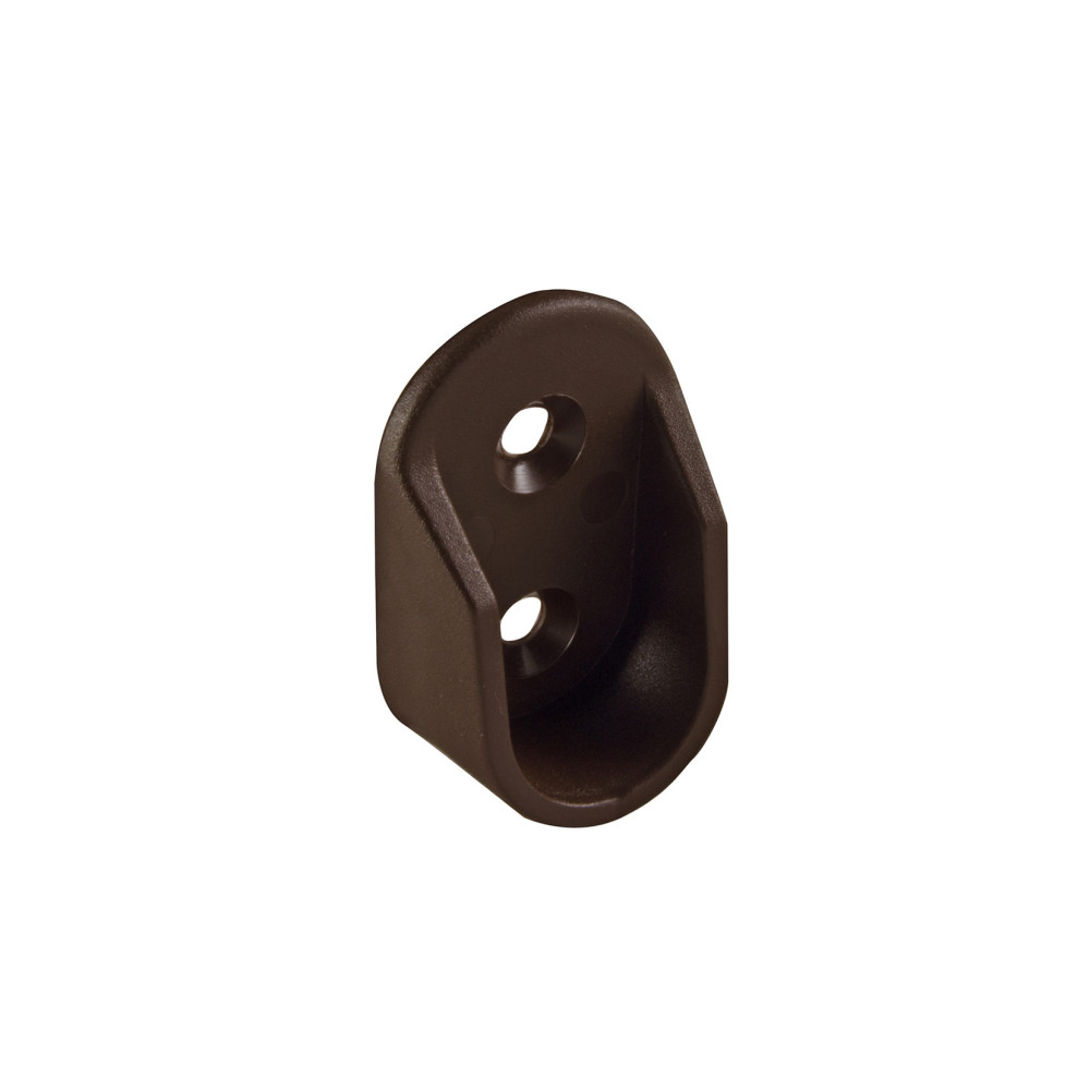 Supports latéraux pour tube ovale en plastique marron 2 pièces.