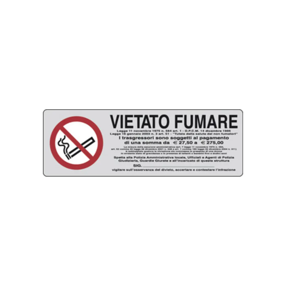 ETICHETTA ADESIVA 150X50 VIETATO FUMARE (10 ETICHETTA ADESIVA 150X50 VIETATO FUMARE (10