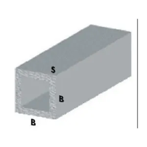 PROFILO ARGENTO H.100 CM TUBO QUADRO 15X15X1 MM** (5