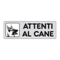 ETICHETTA ADESIVA 150X50 ATTENTI AL CANE (10
