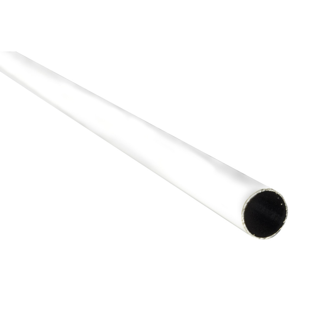 Round tube for cabinets coated with white plastic