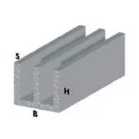 PROFILO ARGENTO H.200 CM CANALINO UU 20X18X1 MM* (5