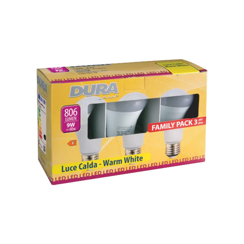 LED GOCCIA 9W E27 806 LM 3000K CALDA 3 PZ (6 LED GOCCIA 9W E27 806 LM 3000K CALDA 3 PZ (6