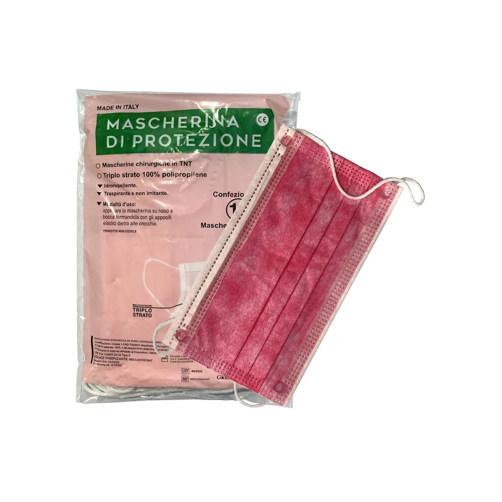 MASCHERINA CHIRURGICA COL.ROSA PZ 10