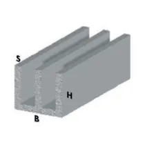 PROFILO ARGENTO H.100 CM CANALINO UU 16X 7X1 MM (5
