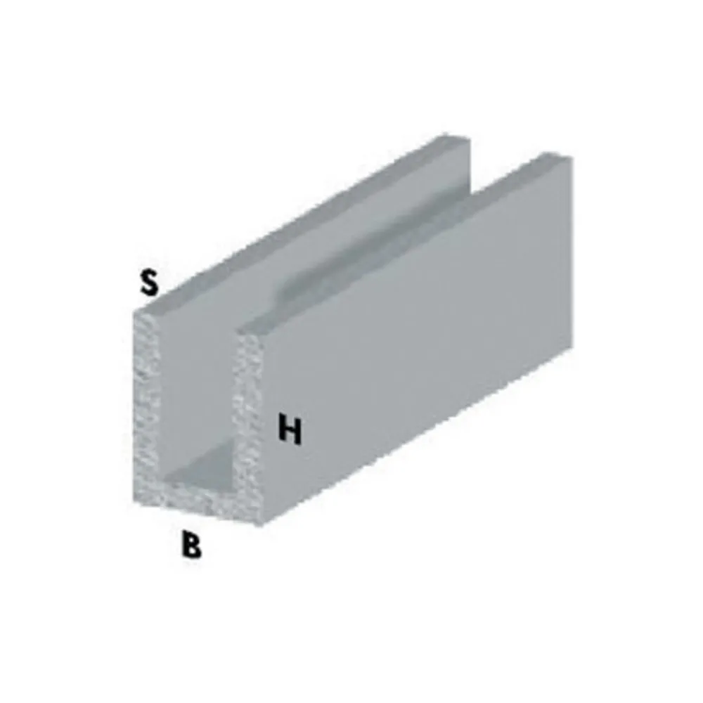PROFILO ARGENTO H.100 CM CANALINO U 10X10X1 MM* (5