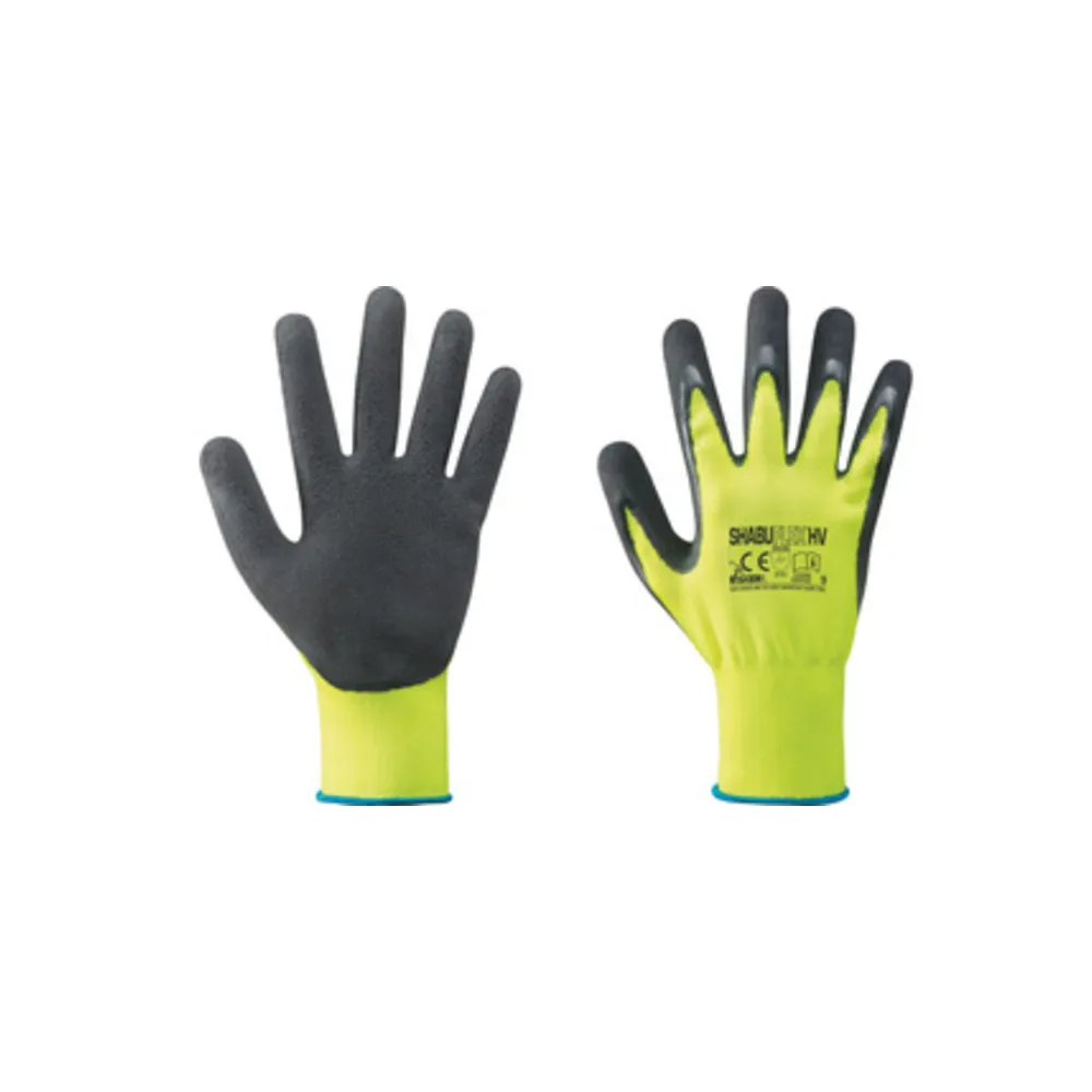 GUANTI NYLON/LATTICE GIALLO FLUO/NERO TG.10 (12