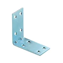 PIASTRINA AD ANGOLO ZINCATA 8 FORI 40X2X40 MM** (50