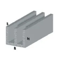 PROFILO ARGENTO H.100 CM CANALINO UU 20X18X1 MM* (5