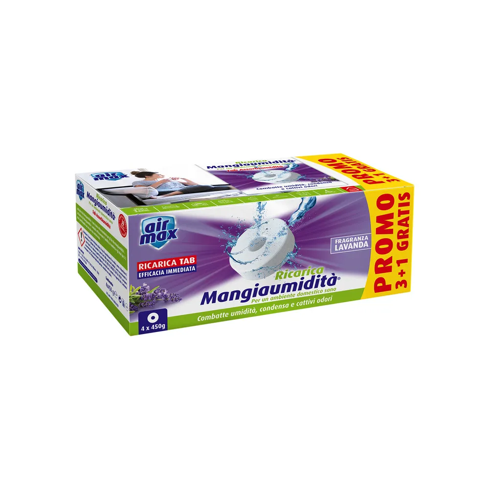 AIRMAX ASSORBIUMIDITA RICARICA TAB LAVAN 450G 4 PZ (6 AIRMAX ASSORBIUMIDITA RICARICA TAB LAVAN 450G 4 PZ (6