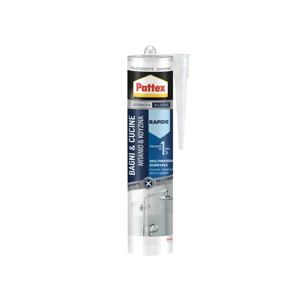 PATTEX SILICONE BAGNICUCINE RAPIDO TRASP 300 ML (12