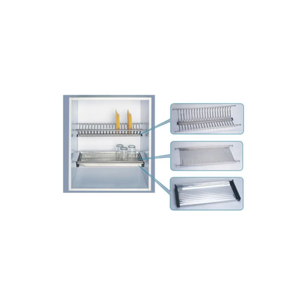 MENSOLA COLAPIATTI ACCIAIO INOX C/VASCH 86 CM