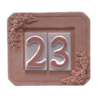 PORTANUMERO IN TERRACOTTA 2 POSTI 18X16 CM (5