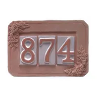 PORTANUMERO IN TERRACOTTA 3 POSTI 24X16 CM (5