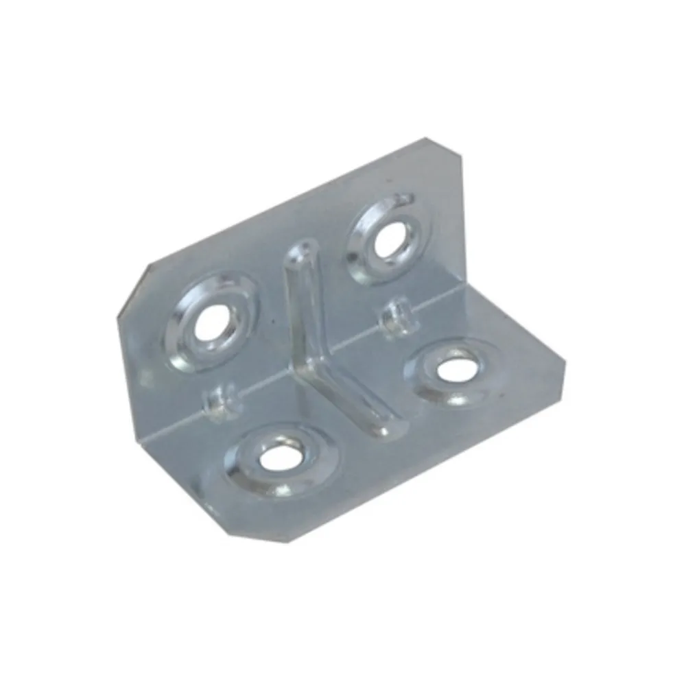 PIASTRINA QUADRA 4 FORI PIEGATA 40X20X20 MM ZINC (100
