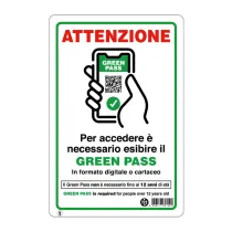 TARGA 20X30 ESIBIRE GREEN PASS (10
