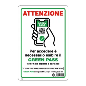 TARGA 20X30 ESIBIRE GREEN PASS (10