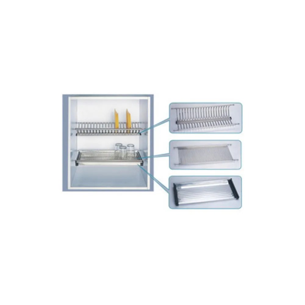 MENSOLA COLAPIATTI ACCIAIO INOX C/VASCH 56 CM