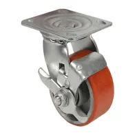 RUOTA POLIURETANO D 100X32 PIASTRA GIREV FRENO EXP