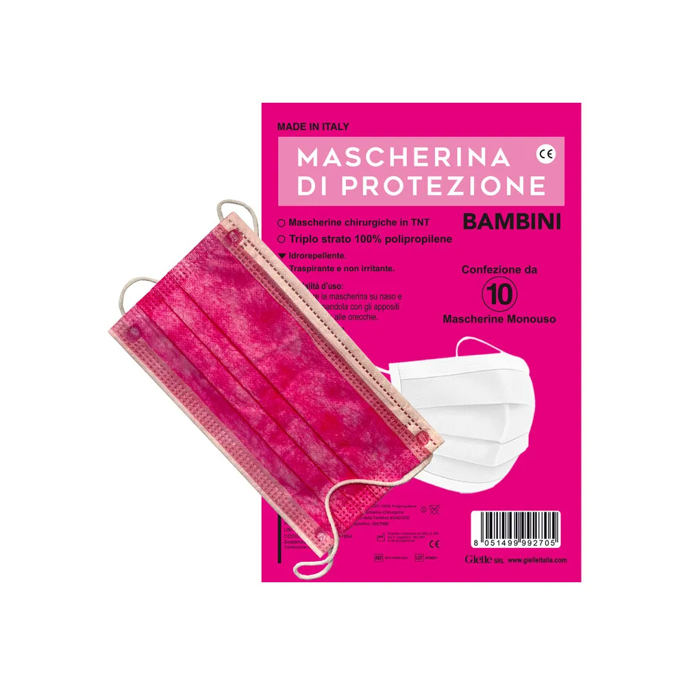 MASCHERINA CHIRURGICA BAMBINA COL.ROSA PZ 10 MASCHERINA CHIRURGICA BAMBINA COL.ROSA PZ 10