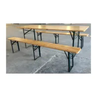 SET BIRRERIA C/PANCHE LEGNO/METALLO 220X80X76CM