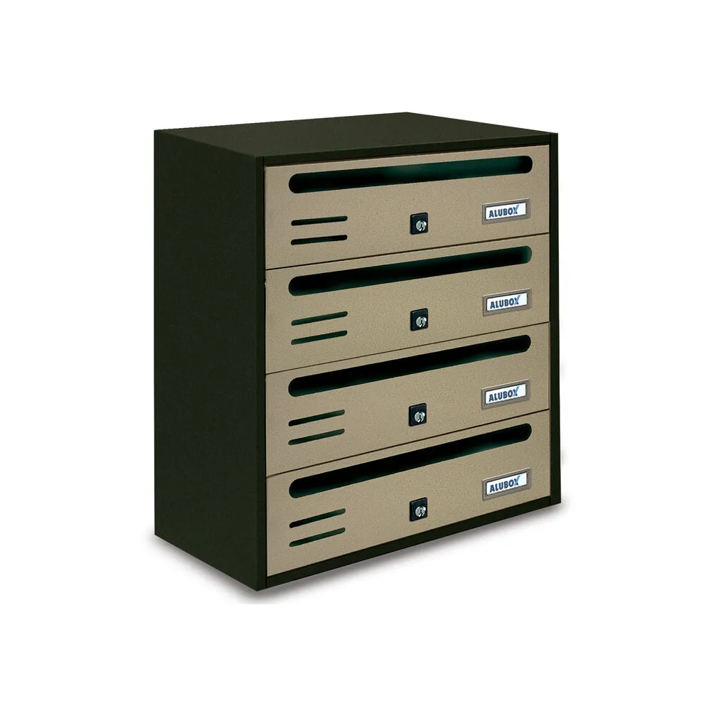 CASSETTA POSTALE ALUBOX CUBO/R 4 38