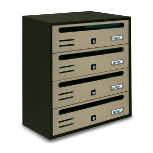 CASSETTA POSTALE ALUBOX CUBO/R 4 38