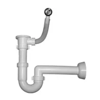 SIFONE P/LAVATOIO RESINA C/PILETTA E TROPPO PIENO