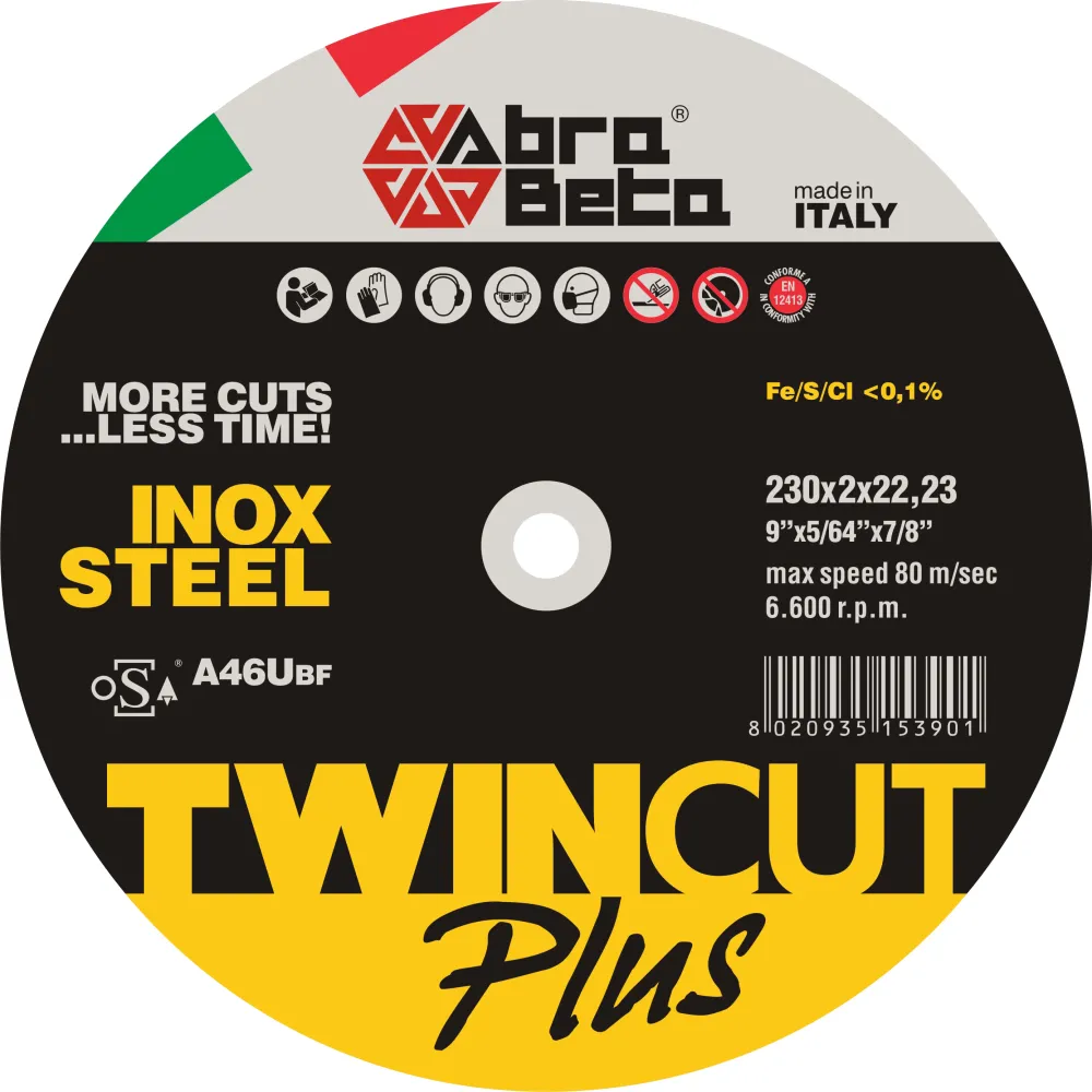 ABRABETA DISCO P/FERRO TWIN CUT PLUS 230X2