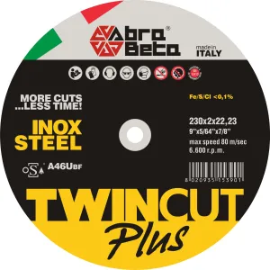 ABRABETA DISCO P/FERRO TWIN CUT PLUS 230X2