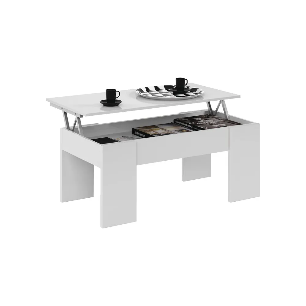 KIT TAVOLO CAFFE ELEV 50X100X45/56H BIANCO ARTIK
