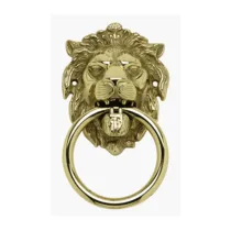 BATTENTE OTTONE LEONE C/ANELLO 155 MM ANTICATO (2