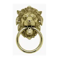 BATTENTE OTTONE LEONE C/ANELLO 155 MM ANTICATO (2